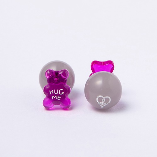 [레드벨벳 슬기] Tiny Cute Bear -purple,귀걸이,아크릴귀걸이,마이부