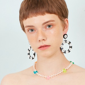 [박제니] Tiny Cute Bear Pearl Necklace,귀걸이,아크릴귀걸이,마이부