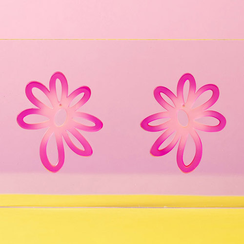 Small Sunflower - Gradation Pink,귀걸이,아크릴귀걸이,마이부
