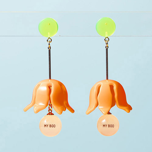 Mollis - Neon Orange,귀걸이,아크릴귀걸이,마이부