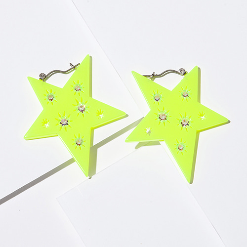 SHINY STAR - neon green,귀걸이,아크릴귀걸이,마이부
