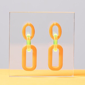 [체리블렛 채린, 박나래] Crystalchain - Neon Orange,귀걸이,아크릴귀걸이,마이부