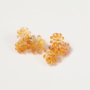 [마마무 휘인, 위클리 신지윤] Triple Flower -orange,귀걸이,아크릴귀걸이,마이부