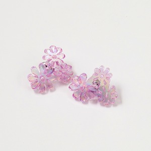 Triple Flower -purple,귀걸이,아크릴귀걸이,마이부