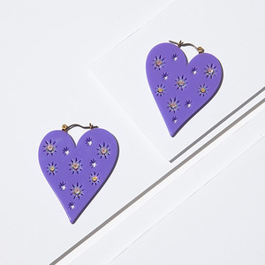 SHINY HEART - purple,귀걸이,아크릴귀걸이,마이부