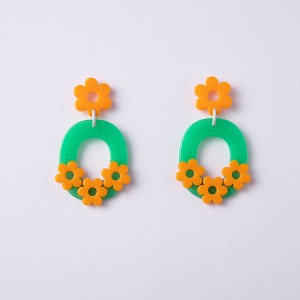 Flowery S - green,귀걸이,아크릴귀걸이,마이부