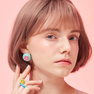[태연, 세은] Flower Button - mint,귀걸이,아크릴귀걸이,마이부